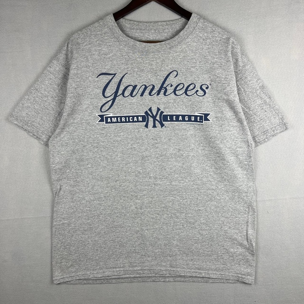 New York Yankees MLB Baseball 2007 Grey Lee Sport Tee Shirt L